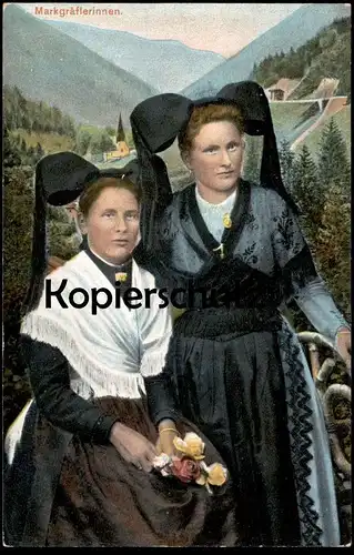 ALTE POSTKARTE MARKGRÄFLERINNEN SCHWARZWALD FRAU FRAUEN TRACHT traditional costume folclorique Ansichtskarte postcard AK
