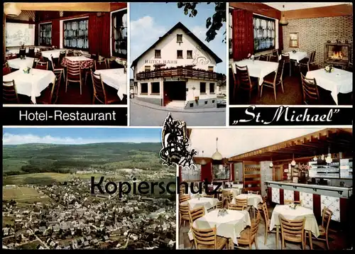 ÄLTERE POSTKARTE MORBACH HUNSRÜCK HOTEL RESTAURANT PENSION ST. MICHAEL BESITZERIN MARIA RAHN Drache dragon cpa AK