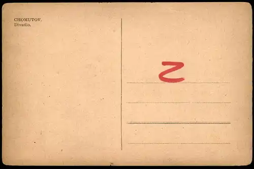 ALTE POSTKARTE CHOMUTOV DIVADLO Czech Republic Ceska Republika Tschechische Republik Ansichtskarte postcard cpa AK