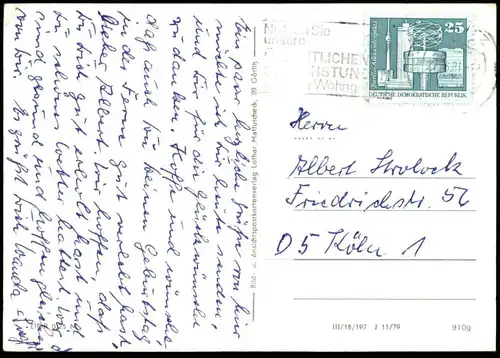 ÄLTERE POSTKARTE GÖRLITZ BAROCKBAUTEN LENINPLATZ 29 PORTAL UNTERMARKT 16 NEPTUN Zgorzelec Ansichtskarte postcard cpa