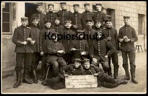 ALTE FOTO POSTKARTE KOBLENZ STUBE 7 ERSATZ BATAILLON 1917 VERM. EHRENBREITSTEIN FESTUNG FESTE Soldat Kaffemühle postcard