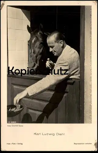 ALTE POSTKARTE KARL LUDWIG DIEHL FILM-SCHAUSPIELER MIT PFERD Blesse horse cheval actor acteur Foto Urban postcard