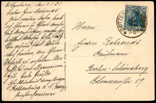 ALTE POSTKARTE ROTTENBURG AM NECKAR SEMINAR AK Ansichtskarte postcard Baden-Württemberg