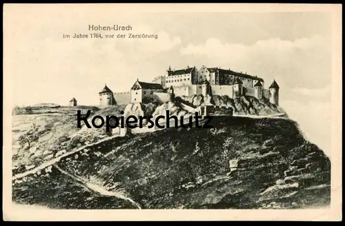 ALTE POSTKARTE HOHEN-URACH IM JAHRE 1764 VOR DER ZERSTÖRUNG Bad Urach castle chateau cpa postcard AK Ansichtskarte