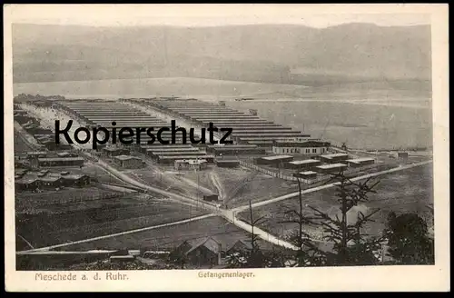 ALTE POSTKARTE MESCHEDE AN DER RUHR GEFANGENENLAGER PANORAMA Totalansicht Gesamtansicht AK Ansichtskarte postcard cpa