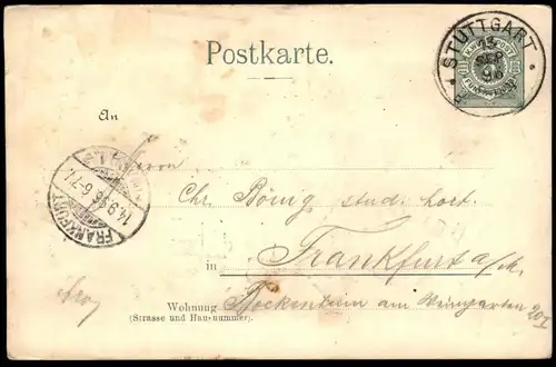 ALTE POSTKARTE STUTTGART GEWERBEDORF SCHILLERHAUS LANDESGEWERBEMUSEUM ENGEL GANZSACHE P. MARX Ansichtskarte postcard cpa