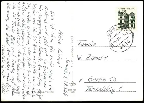 ÄLTERE POSTKARTE SENNE I SIEDLUNG WINDFLÖTE BIELEFELD FLIEGERAUFNAHME LUFTBILD PANORAMA cpa Ansichtskarte postcard AK