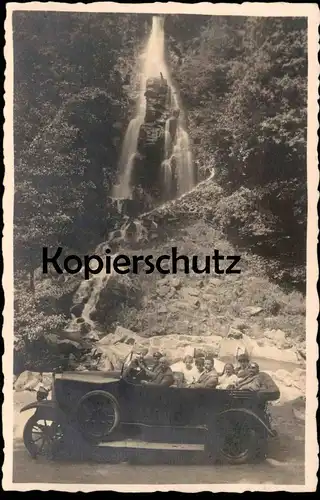 ALTE POSTKARTE TRUSETALER WASSERFALL AUTO OLDTIMER AUSFAHRT BROTTERODE-TRUSETAL THÜRINGEN TRUSE Ansichtskarte postcard