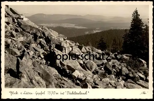 ALTE POSTKARTE BLICK VOM LUSEN-GIPFEL 1370 METER INS SUDETENLAND 1940 LUSENGIPFEL Luzny Ansichtskarte cpa postcard AK