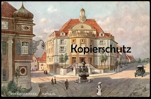 ALTE POSTKARTE DONAUESCHINGEN RATHAUS OILETTE RAPHAEL TUCK N. BEROUD Ansichtskarte AK cpa postcard