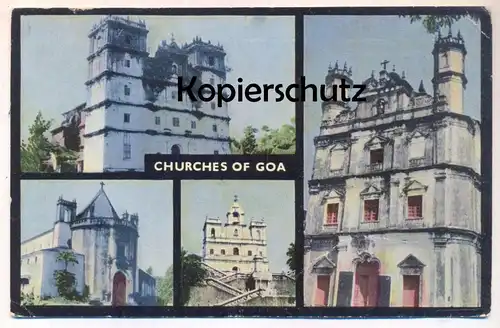 ÄLTERE POSTKARTE CHURCHES OF GOA INDIA TALAULIM PANJIM Indien church Kirchen Kirche église cpa AK postcard Ansichtskarte