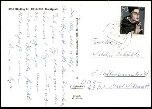 ÄLTERE POSTKARTE KINDING IM ALTMÜHLTAL MARKTPLATZ GASTHOF KREBS Krabbe crab crustacean Ansichtskarte AK cpa postcard