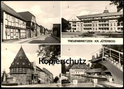 ÄLTERE POSTKARTE TREUENBRIETZEN VOGELSANGSTRASSE KREISKRANKENHAUS HEIMATMUSEUM BAD cpa postcard Ansichtskarte AK