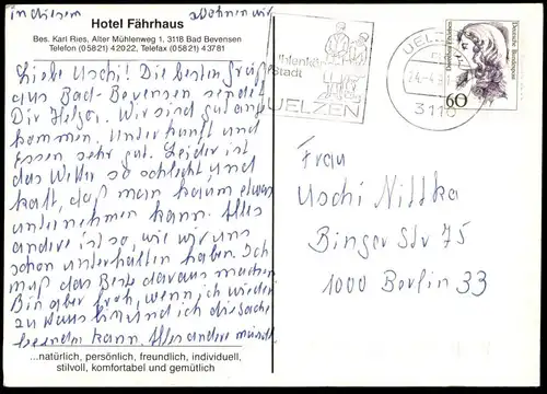 ÄLTERE POSTKARTE BAD BEVENSEN HOTEL FÄHRHAUS RINGHOTEL INDOOR POOL BESITZER KARL RIES AK Ansichtskarte cpa postcard