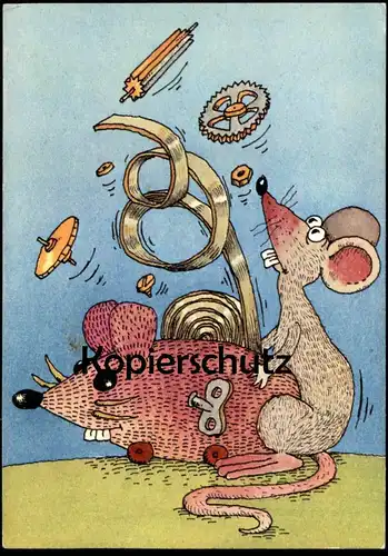 ÄLTERE HUMOR POSTKARTE MAUS KOPULATION AKT Mäuse Sex copulation humour mouse mice souris AK Ansichtskarte cpa postcard