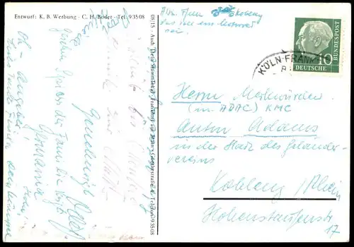 ÄLTERE POSTKARTE FRANKFURT STAMMLOKAL 08/15 DAS KOMPANIEMÜTTERCHEN BIER-ZIVILISTEN cpa postcard Ansichtskarte AK