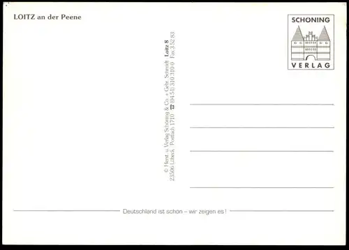 ÄLTERE POSTKARTE LOITZ AN DER PEENE RESTAURANT HOTEL AM MARKT PIZZERIA KIRCHE Ansichtskarte AK cpa postcard