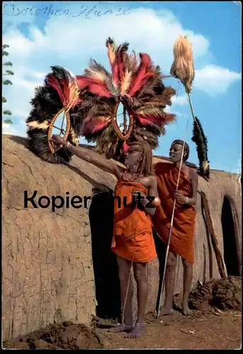 ÄLTERE POSTKARTE MASAI DANCERS AFRICA COSTUM KENIA TANSANIA Massai Tanzania Kenya Tradition Schmuck Afrika postcard