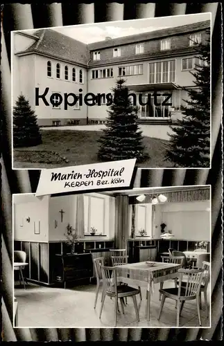 ÄLTERE POSTKARTE KERPEN BEZIRK KÖLN MARIEN-HOSPITAL KRANKENHAUS Marienhospital Ansichtskarte AK postcard