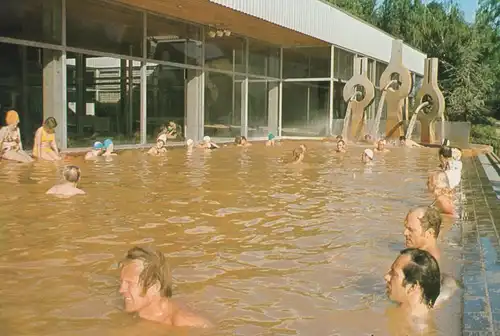 ÄLTERE POSTKARTE KÖLN THERMALBAD IM RHEINPARK Bad bath men swimming Männer hommes swimming pool cpa AK Ansichtskarte