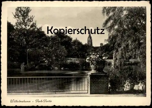 ALTE POSTKARTE WILHELMSHAVEN PARK-PARTIE 1938 Niedersachsen Ansichtskarte AK cpa postcard