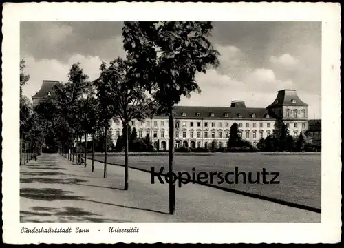 ÄLTERE POSTKARTE BUNDESHAUPTSTADT BONN UNIVERSITÄT ALLEE university Ansichtskarte AK cpa postcard