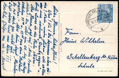 ALTE POSTKARTE ERFURT AM DÄMMCHEN WEHR STAUWEHR STEMPEL NIEDERWIESA Ansichtskarte AK cpa postcard