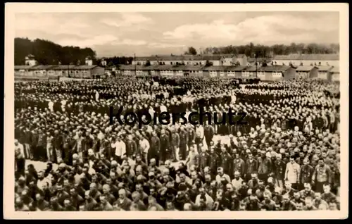 ALTE POSTKARTE BUCHENWALD BEI WEIMAR EHEMALIGES KONZENTRATIONSLAGER HÄFTLINGE APPELL Concentration Camp KZ postcard cpa