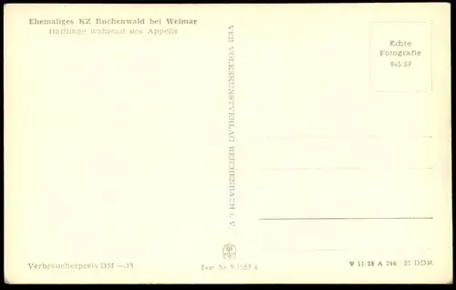 ALTE POSTKARTE BUCHENWALD BEI WEIMAR EHEMALIGES KONZENTRATIONSLAGER HÄFTLINGE APPELL Concentration Camp KZ postcard cpa