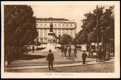 DREI ALTE POSTKARTEN LISBOA PRACA LUIZ LUIS DE CAMOES PALACIO DE AJUDA PANORAMA LISSABON Ansichtskarte postcard cpa AK