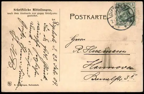 ALTE POSTKARTE GOSLAR HERZBERGERTEICH 1909 HERZBERGER TEICH cpa postcard AK Ansichtskarte