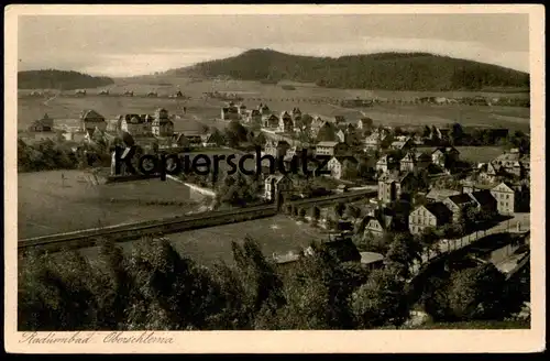 ALTE POSTKARTE OBERSCHLEMA RADIUMBAD PANORAMA BAD SCHLEMA BAHNSTRECKE railway line Eisenbahn Ansichtskarte postcard cpa