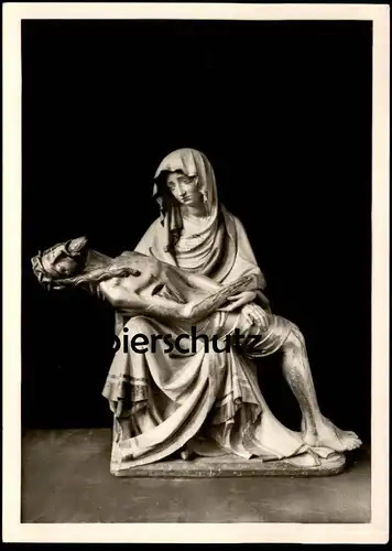 ALTE POSTKARTE MARBURG AN DER LAHN ELISABETHKIRCHE PIETA UM 1360 KLAGE St. Elisabeth Kirche Maria Tod Jesus postcard