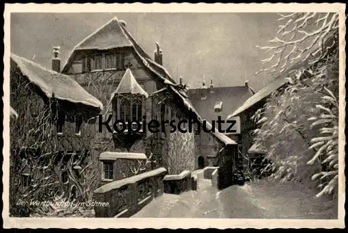 ALTE POSTKARTE WARTBURG EISENACH WARTBURGHOF IM SCHNEE Winter Burghof Burg castle chateau postcard Ansichtskarte cpa AK