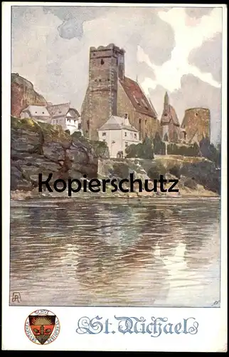 ALTE POSTKARTE WEISSENKIRCHEN ST. MICHAEL DEUTSCHER SCHUL-VEREIN 1880 KÜNSTLER A. RECKZIEGEL Ansichtskarte cpa postcard