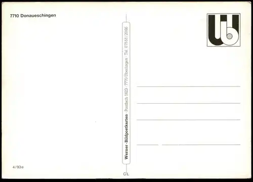 ÄLTERE POSTKARTE DONAUESCHINGEN INNENSTADT MUSIKANTENBRUNNEN BRUNNEN FLÜGEL PIANO OPEL Ansichtskarte postcard AK cpa