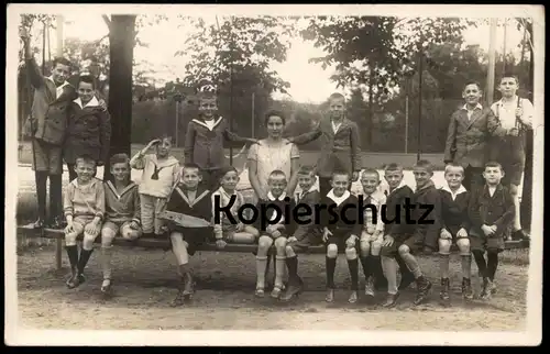 ALTE POSTKARTE JUNGEN KINDER KLASSE LEHRERIN SPIELZEUG FLUGZEUG JUNKERS JU MODELLFLUGZEUG MODELL FOTO PHOTO AK cpa