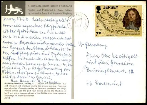 ÄLTERE POSTKARTE ST. HELIER HARBOUR JERSEY C. I. SEALINK FERRY Hafen port Fähre Schiff harbour Dampfer ship postcard AK