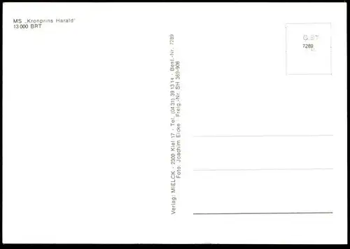 ÄLTERE POSTKARTE KRONPRINS HARALD MEER KIEL OSLO FÄHRSCHIFF FÄHRE ferry Schiff Motorschiff ship bateau Ansichtskarte cpa