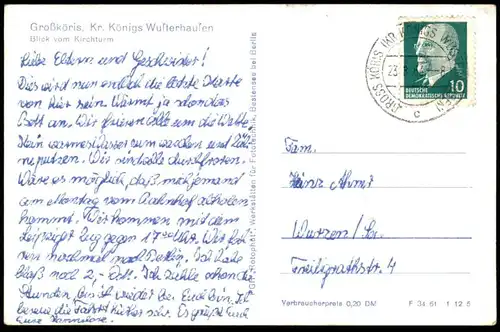 ÄLTERE POSTKARTE GROSSKÖRIS BLICK VOM KIRCHTURM PANORAMA GROSS KÖRIS Ansichtskarte AK cpa postcard