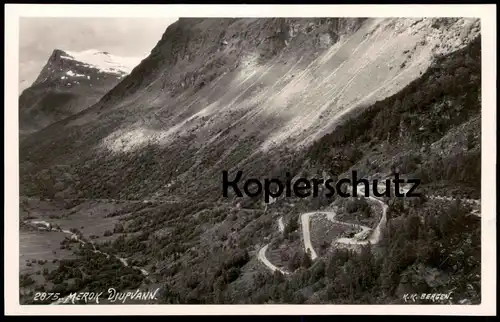 ALTE POSTKARTE MEROK DJUPVANN STRASSE PASS SERPENTINEN NORGE Norwegen norway Norvege street postcard cpa Ansichtskarte