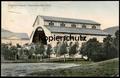 ALTE POSTKARTE OBERAMMERGAU PASSIONSTHEATER 1910 OBERAMMERGAUER PASSIONSSPIELE THEATER Ansichtskarte AK cpa postcard