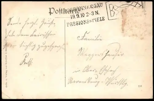 ALTE POSTKARTE OBERAMMERGAU PASSIONSTHEATER 1910 OBERAMMERGAUER PASSIONSSPIELE THEATER Ansichtskarte AK cpa postcard