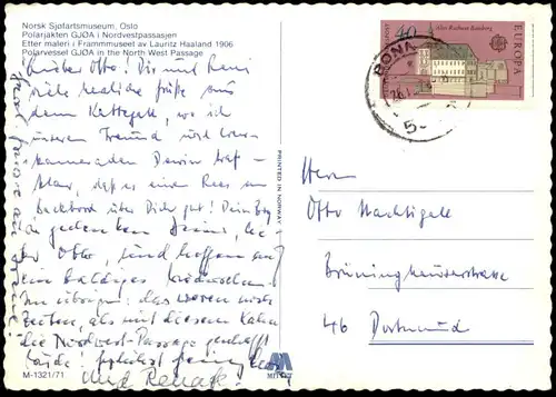 ÄLTERE POSTKARTE POJARJAKTEN GJOA I NORDVESTPASSASJEN HAALAND 1906 NORDWESTPASSAGE POLAR EXPEDITION NORSK MUSEUM OSLO AK