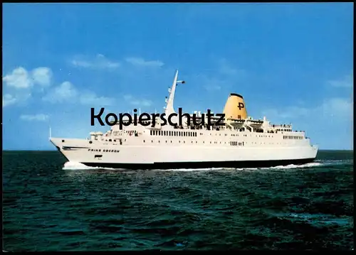 ÄLTERE POSTKARTE MS PRINZ OBERON LUXUS-FÄHRE M/S SCHIFF BREMERHAVEN HARWICH ferry ship bateau postcard cpa Ansichtskarte