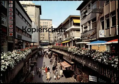 ÄLTERE POSTKARTE STUTTGART SCHULSTRASSE EINKAUFSSTRASSE PASSAGE RATHAUS APOTHEKE REISEBÜRO Ansichtskarte cpa postcard