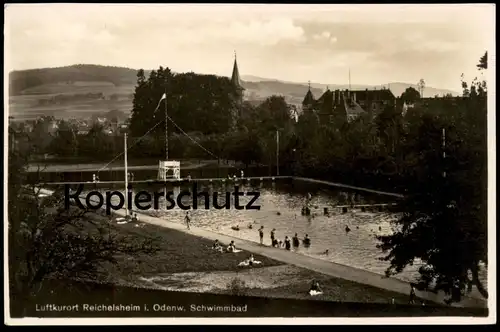 ALTE POSTKARTE REICHELSHEIM ODENWALD SCHWIMMBAD BAD FREIBAD HESSEN piscine swimming pool cpa postcard Ansichtskarte AK