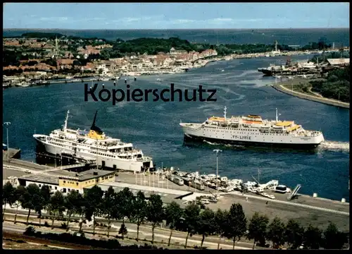 ÄLTERE POSTKARTE LÜBECK-TRAVEMÜNDE OZEANDAMPFER TT-LINIE Hafen port Schiff Ship Steamship Stempel Meerjungfrau mermaid