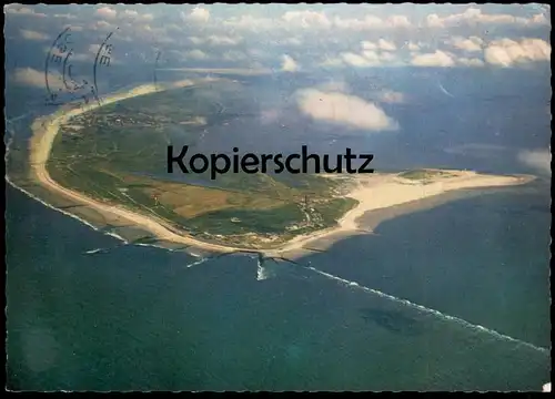 ÄLTERE POSTKARTE INSEL NORDSEEBAD WANGEROOGE LUFTAUFNAHME DER GANZEN INSEL VON WESTEN FLIEGERAUFNAHME AK cpa postcard