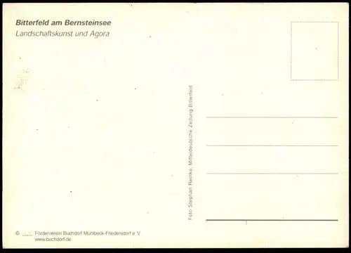 ÄLTERE POSTKARTE BERNSTEINSEE BITTERFELD-WOLFEN LANDSCHAFTSKUNST UND AGORA SACHSEN-ANHALT SEE FRIEDERSDORF Ansichtskarte